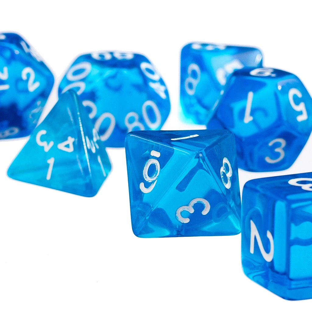7 шт. синий D4 D6 D8 D10 D12 D20 Набор кубиков для игры в Подземелья и Драконы