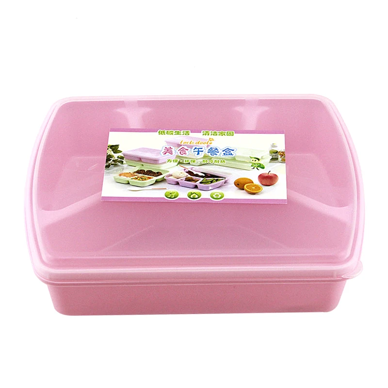 4 grids pink purple 5 сеточная микроволновая печь Bento Ланч-бокс BPA бесплатно Ланч-бокс для детей с отсеком герметичный контейнер для еды ланчбокс для пикника - Цвет: 4 grids pink purple