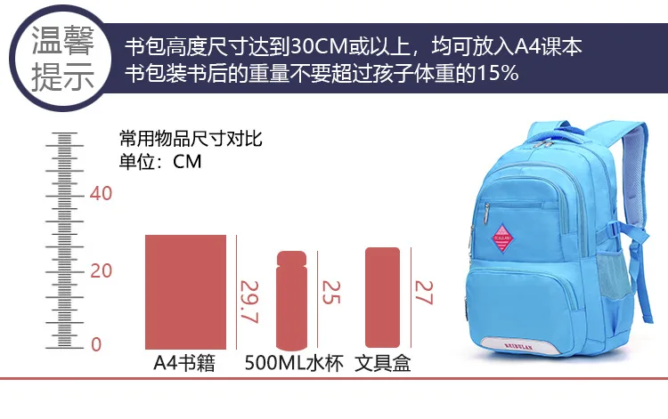 Natural Fish Young STUDENT'S BOY'S GIRL'S School Bag 2-4-6 Grade Relaxation Spine-Fashion Schoolbag for Elementary School Studen