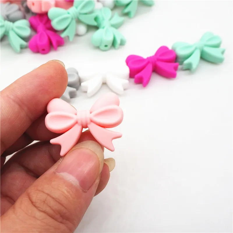 Chenkai 20 шт силиконовый Прорезыватель в виде мыши бусины DIY животные Микки Детские пустышки Прорезыватель для зубов Монтессори сенсорные ювелирные изделия делая игрушечный бисер