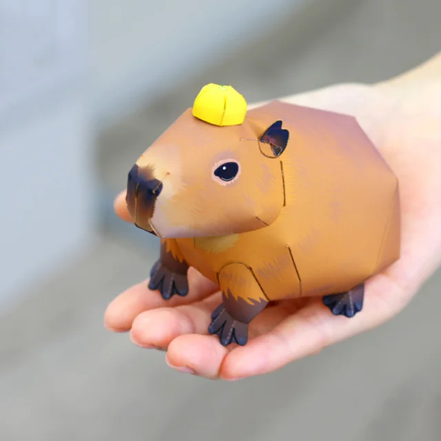 Capybara Origami Art Folding Mini Cute 3D Paper Model Papercraft Animal Figure DIY Kids Adult Handmade Craft Toys QD-209 2