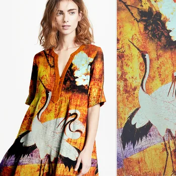 

130cm wide silk linen fabric meter 35mm printed linen silk fabric delicate vintage chinese silk fabric wholesale silk cloth