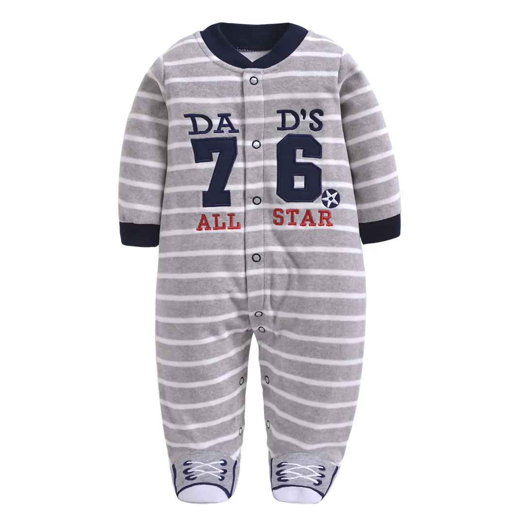 Gray stripes Детский комбинезон зимние теплые для детей Одежда для маленьких мальчиков и девочек Комбинезон для младенцев детская одежда - Цвет: Gray stripes