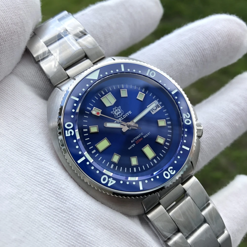 SteelDive 1970 Abalone Dive Watches Men 200m Mechanical Watch Men Mechanical Watches C3 Luminous NH35 Sapphire Crystal Watch Men