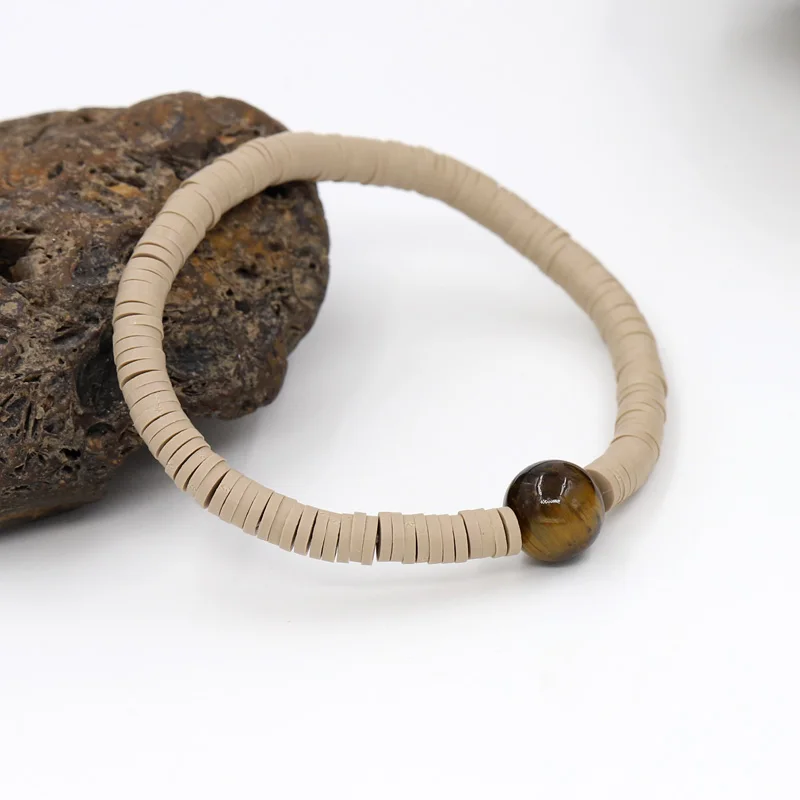 B529h VONNOR Handmade Fashion Fimo Bracelets for Women Jewelry boho Shell Stone Crystal Strand Bracelet Femme Accessories - Окраска металла: B529h