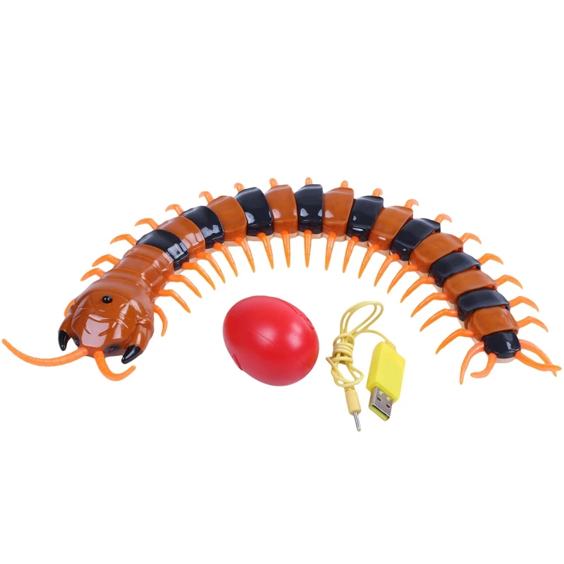 Infrared RC Remote Control Centipede Scolopendra py-crawly Kids Toy Gift,Orange&Black