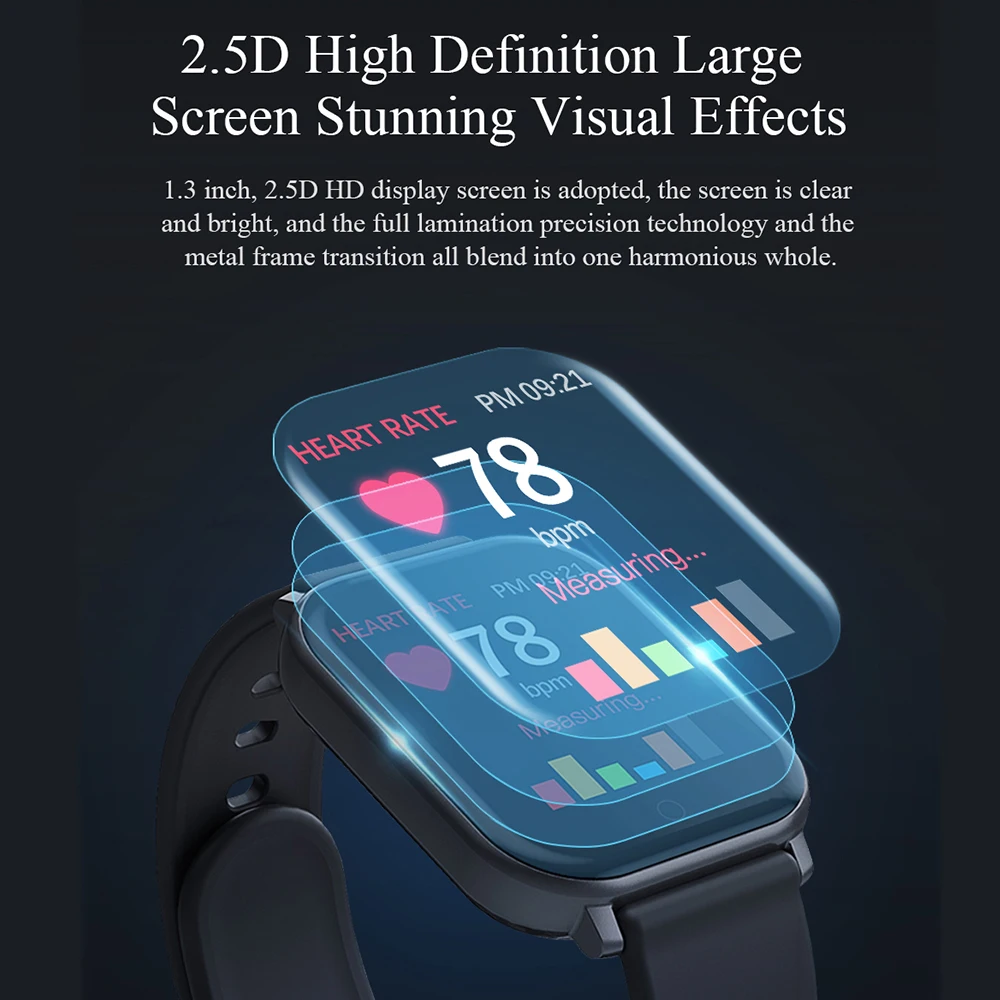 T55 Смарт-часы сердечного ритма крови Давление Фитнес браслет спортивные Водонепроницаемый с функцией шагомера Smartwatch для Apple IPhone Xiaomi