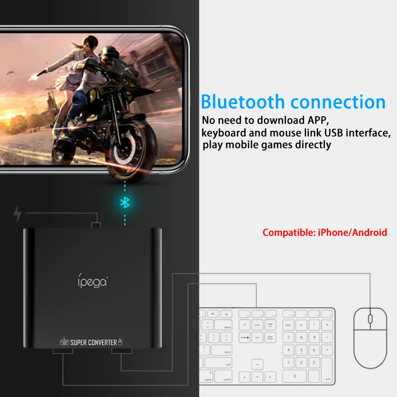  Professional PG-9116 Bluetooth Keyboard and Mouse Converter for Game Controller Pubg Mobile For And