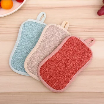 

Double-Sided Dish Towel Wash Pot Useful Product Household Kitchen Does Not Damage Pot Decontamination Cleaning Brush a Bowl Spon