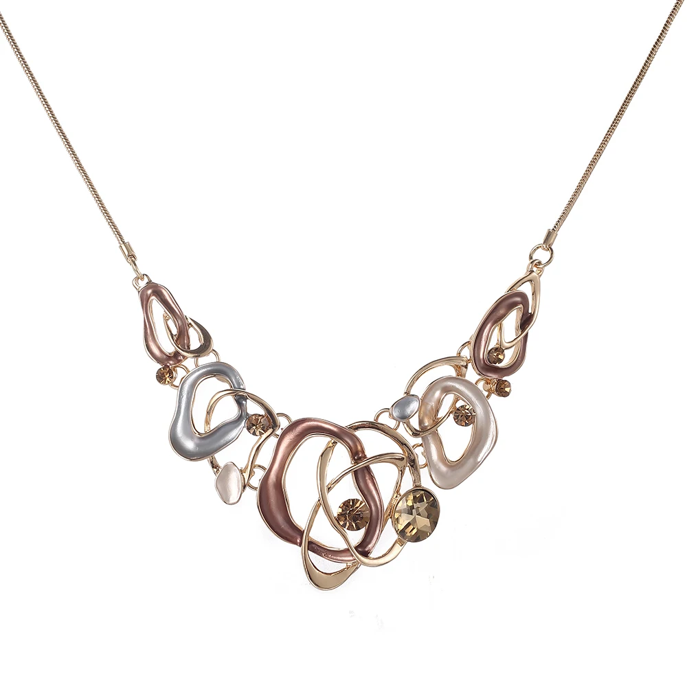 European And American Exaggerated Vintage Necklace Fashion Crystal Irregularity Circle Choker Necklaces Luxury Jewelry | Украшения и