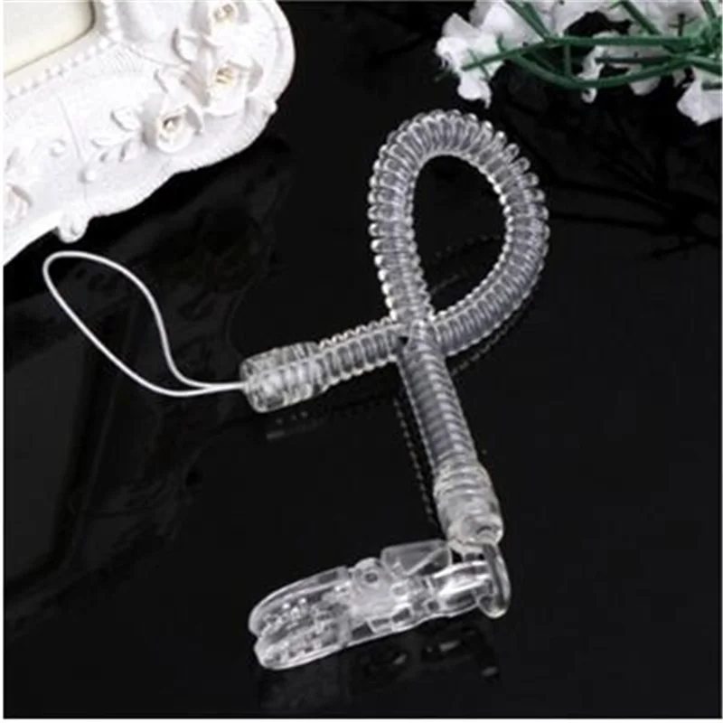 white Cute Baby Silicone Teething Dummy Pacifier Clip Bead Infant Soother Nipple Strap Chain Newborn Feeding Teether Holder - Цвет: white