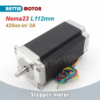 

NEMA23 stepper motor 425Oz-in Single shaft 3A 112mm length 4 Leads for 3D printer for CNC Router Engraving milling machine