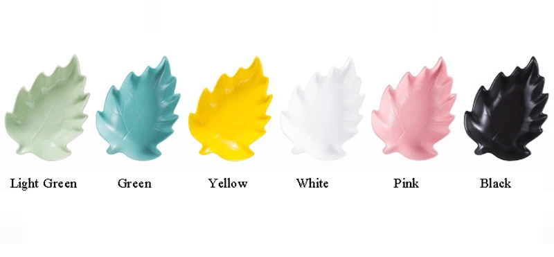 Creative Leaf Shape Ceramic Fruit Plate Salad Steak Dinner Plate Snack Cake Dessert Dishes and Plates Home Decorative Tableware