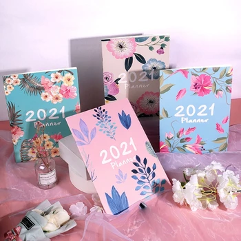 

2021 Agenda Planner Organizer A4 Notebook Journal Monthly Daily Planner Note Book Stationary School Supplies