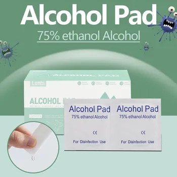 

75% Alcohol Pads Disinfected Sterilization Disposable Clean Wipes 100Pc 6x6CM Sterilization And Disinfection Wipes Nursing Wipes