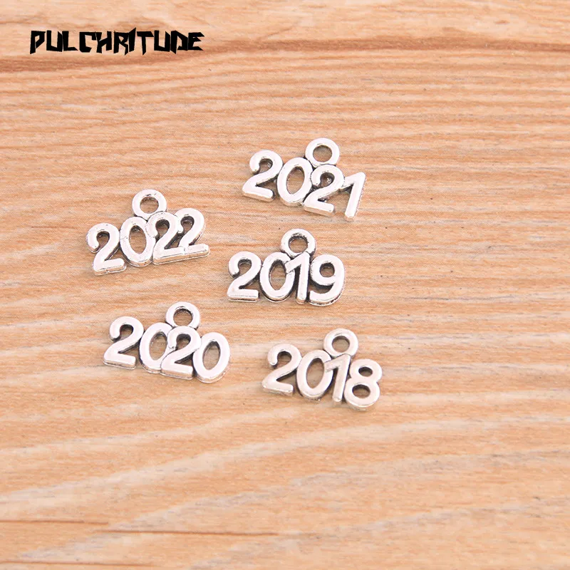60 шт 10*14 мм металлический сплав два Цвет лет Подвески 2020 2021 2022 2023 Подвеска для