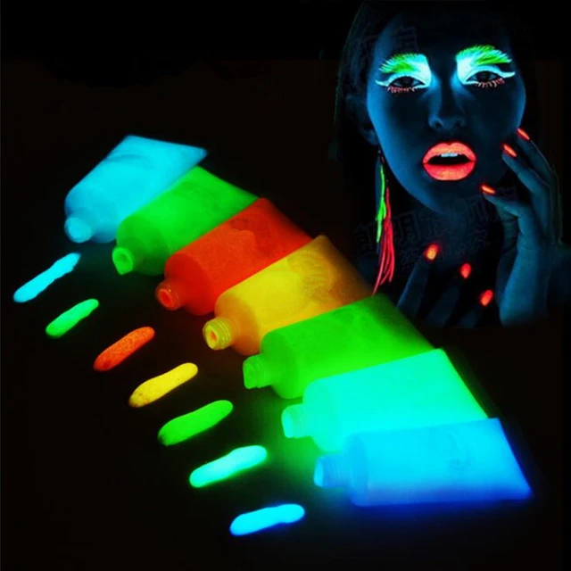 Cheer US 25ml UV Glow Blacklight Neon Face and Body Paint Glow in the Dark  Body Paints, Neon Fluorescent Glow in Dark Party Supplies