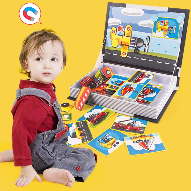 

Zhi en bao Children'S Educational Magnetic Puzzle Free Form Collocation Free Demonstrate Imagination Shape Matching Toys