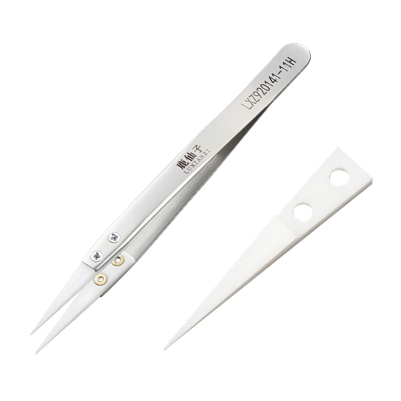 LUXIANZI 세라믹 핀셋 Pinzas 정밀 지문 점프 라인 클립 0.0008mm 플라이 라인 핀셋 전자 수리 도구 핀셋
