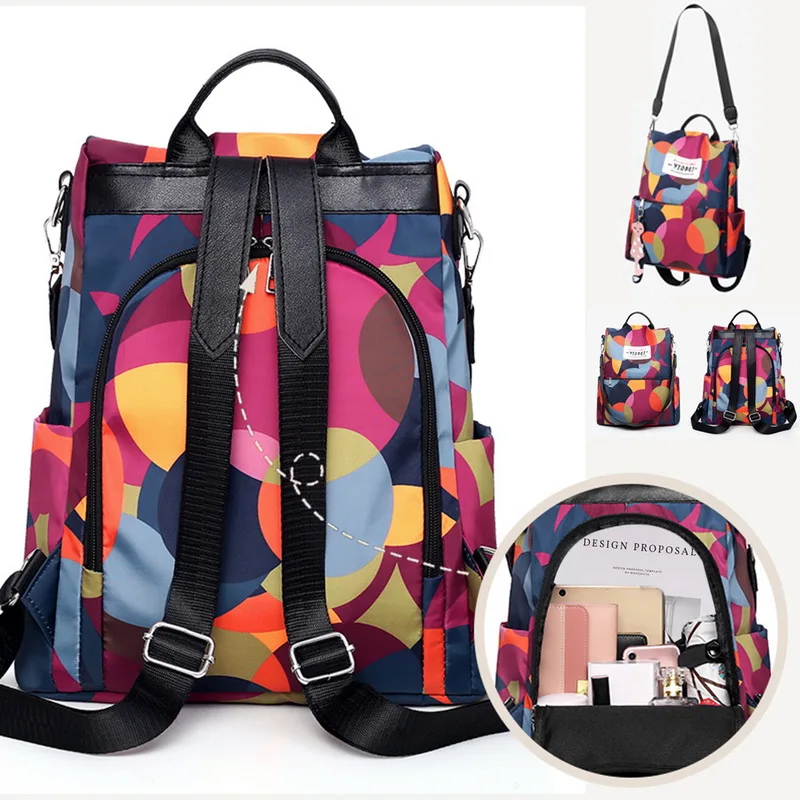 Водонепроницаемый женский рюкзак, Оксфорд, многофункциональный рюкзак, повседневный рюкзак с защитой от кражи, рюкзак для девочек-подростков, школьный ранец, Sac A Dos Mochila