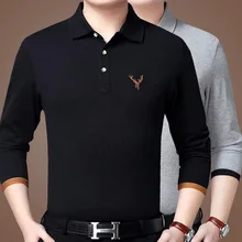 SHABIQI Мужская рубашка поло с длинным рукавом тёплые рубашки поло Camisa повседневные хлопковые рубашки-поло несколько цветов повседневная мужская рубашка