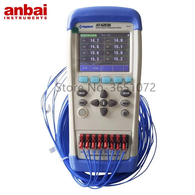 US $159.36 Anbai AT4208AT4204AT4202 Multichannel Temperature Data Logger with 35 Inches TFTLCD Display