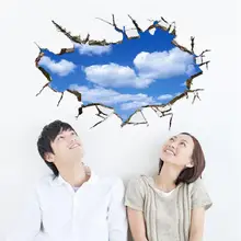 Производитель Специальное предложение прямые продажи AY9253 сломанная стена голубое небо и белые облака 3D эффект спальня гостиная школа Dor