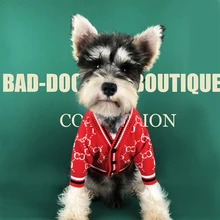 Модный свитер для собак, дизайнерский кардиган с принтом, однобортная одежда для джентльменов, Брендовое пальто с плюшевым йоркширским тидом