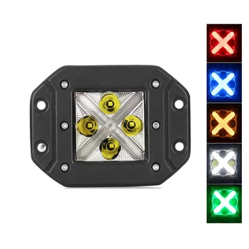

20W Black X Shape Small Square Lights Daily Walking Lights Working Singal Lamp For Pickup Gantry SUV Front Rear Bars Universal