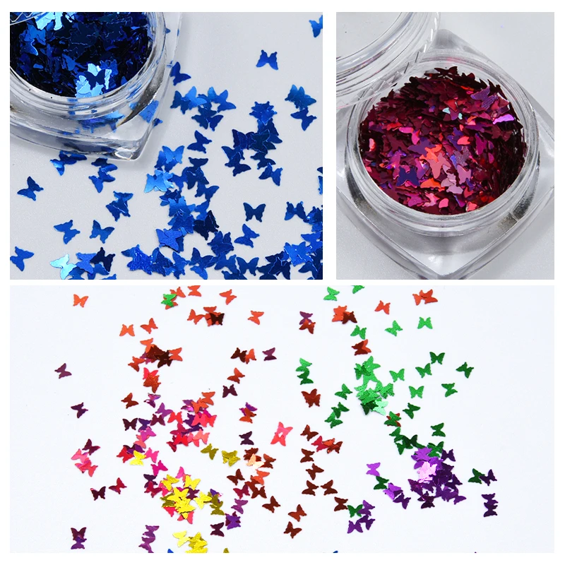 

1pcs (3ml Jar) Nail Holographic Flakes Sequins 12-Color (Gold/Silver......) Chunky Ultra-thin Flake Nail Art Glitter Laser Flake