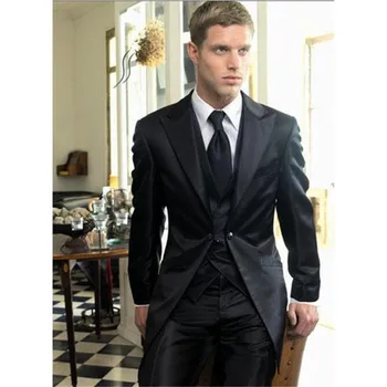 

Classic men suit long-sleeved tuxedo Slim lapel men's prom dress 3 sets of groom (jacket+pants+vest) custom suits Costume Homme