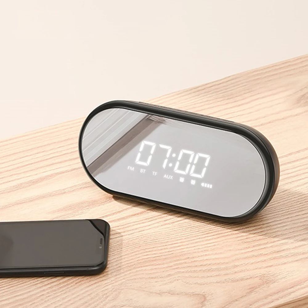 Беспроводной Bluetooth 4,2 двойной будильник Динамик FM радио Повтор двух светильник режимов светильник для дома супер объем Спальня будильник