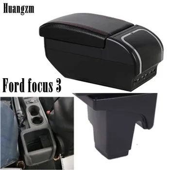 

Armrest box For Ford focus 3 Dual Layer Rotatable Central Store Content box with Cup holder USB Interface Car decoration accesso
