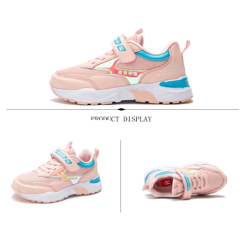 Весенние детские кроссовки для девочек, модные розовые спортивные кроссовки для отдыха для девочек и мальчиков, брендовая повседневная детская обувь
