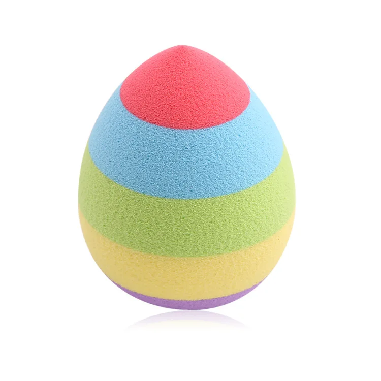 Two-color Water Drop Puff New Rainbow Powder Puff Set Makeup Sponge Stitching Color Beauty Egg Wholesale