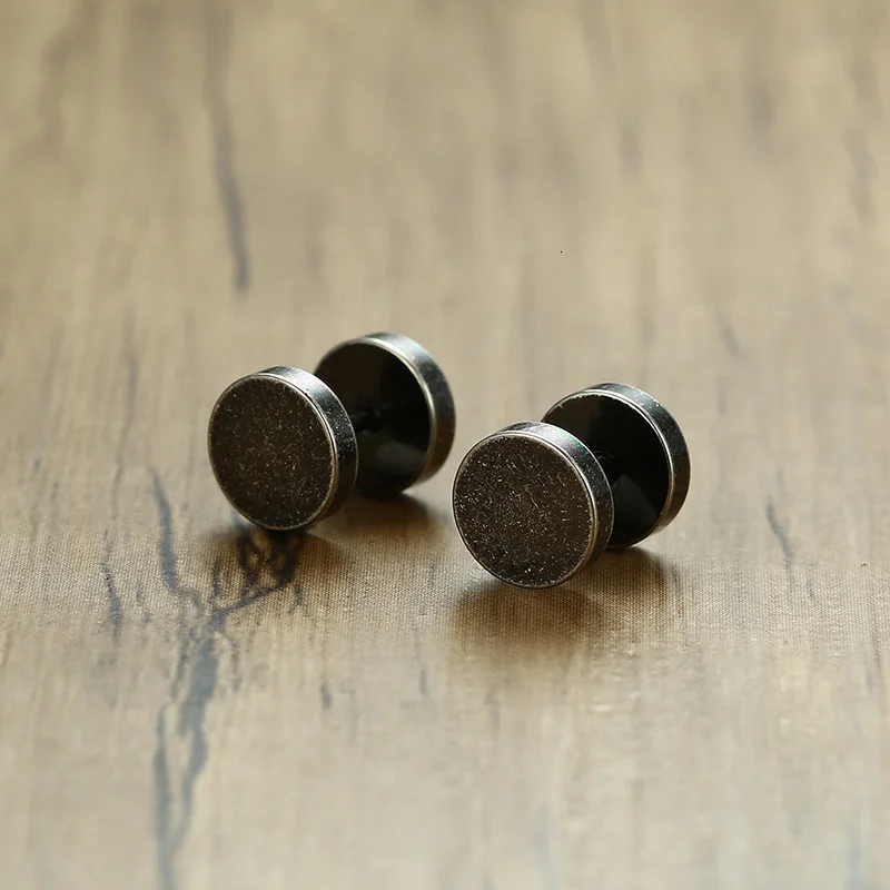 Vnox Rock Punk Stud Earrings For Men Retro Color Stainless Steel Male Boy Earrings Gothic Style Jewelry - Stud Earrings - AliExpress