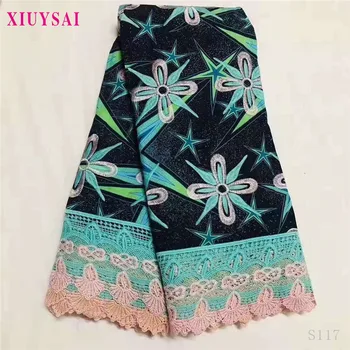 

XIUYSAI 100% Cotton Wax Ankara Lace Wax African Embroidery Wax Lace Fabric 2020 New Dutch Prints Fabrics SK117