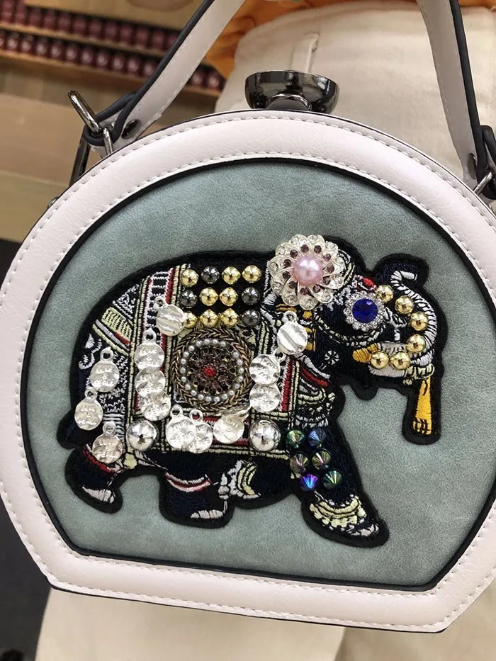 Unua amo женские сумки из натуральной кожи клатч роскошные бриллианты слон вышивка дизайн цепи плеча сумки женские