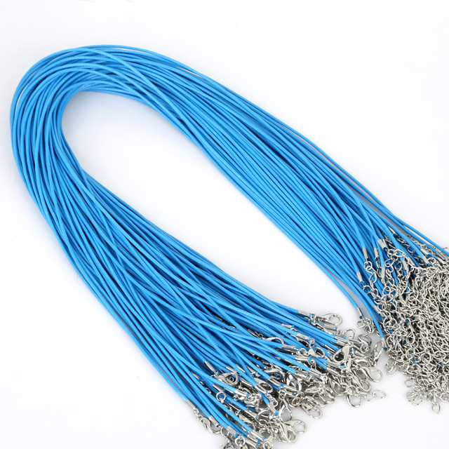 1.5/2mm Cotton Waxed Cord Adjustable Braided Rope String Necklace Chain with Lobster Clasp DIY Jewelry Making Handmade