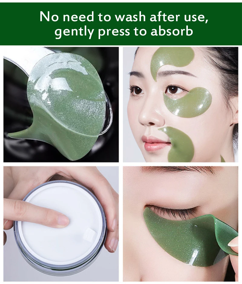 

Green Seaweed Collagen Eye Gel Patches Anti-Wrinkle Dark Circle Eye Mask USA