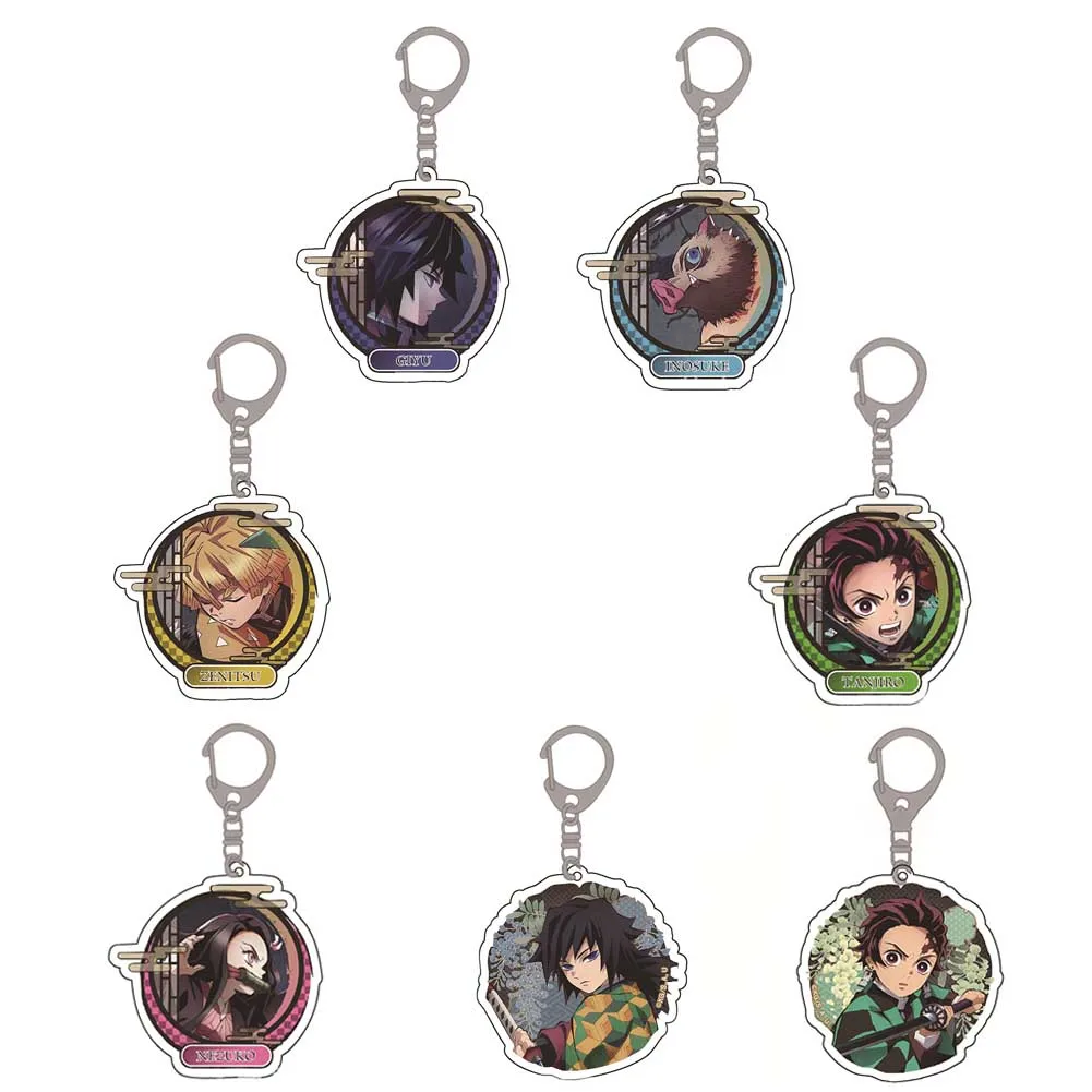 Модный брелок для ключей Kimetsu no Yaiba в стиле аниме, для сумок, телефонов, аниме