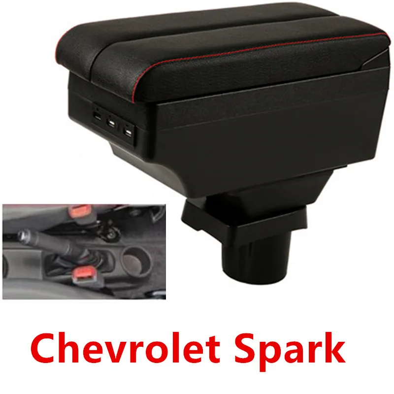 Для Spark подлокотник коробка центральный магазин содержание коробка для хранения Chevrolet подлокотник коробка с USB интерфейсом