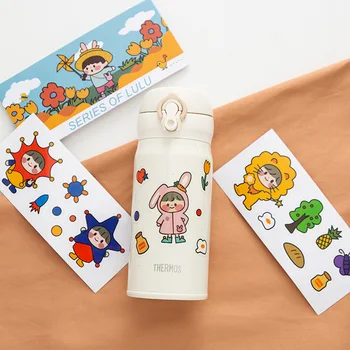 

Mohamm 4Pcs Korea Ins Style Cute Cartoon Waterproof PVC Sticker Notebook Account Original Sticker