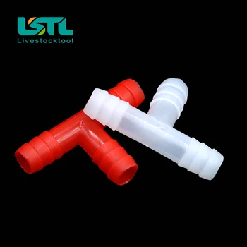 

20 pcs Plastic Tee Diameter 8 mm Bird Rabbit drinking waterer pipe Blue Tee pipe Chicken waterer Fitting quail feeders