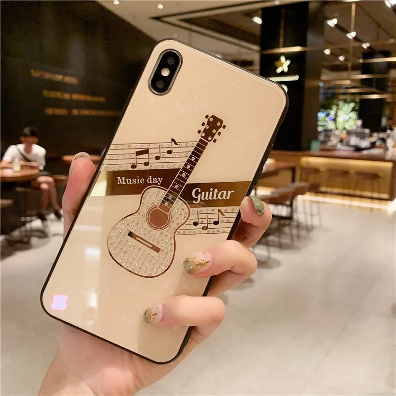 Модный чехол для телефона с гитарной музыкой для iPhone 6, 6S Plus, 7, 8 Plus, X, XR, XS MAX, 11 Pro, Max, глянцевый Жесткий ПК+ Мягкий силиконовый чехол s - Цвет: 2