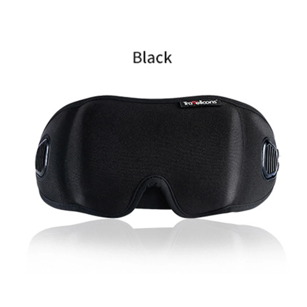 High-Grade Fabric EyeShade Portable Sleeping Eye Mask Eyepatch Padded Shade Cover Eye Mask Night Rest Blindfold Sleep Bandage - Цвет: Черный
