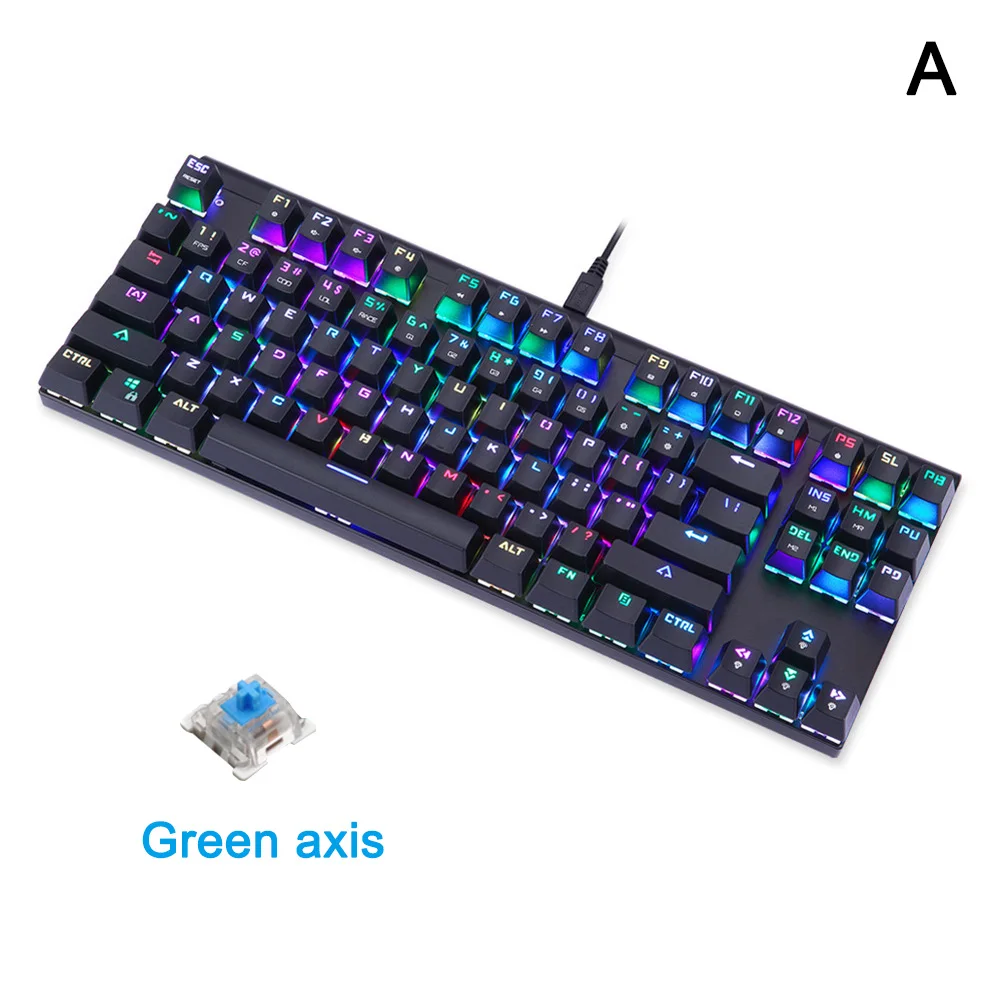 

Laptop Mechanical Keyboard Multicolor RGB Backlit USB Wired Gaming Keyboard OD889