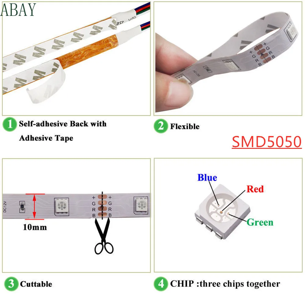WIFI RGB luces светодиодный светильник с полосками s 12 В 5050 SMD tira de гибкий