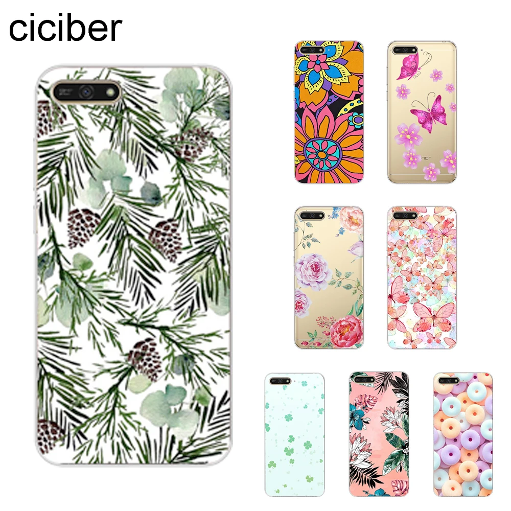 

ciciber Plant Flower Butterfly Cover For Huawei Y9 Y7 Y6 Y5 Y3 Prime Pro 2018 2017 2019 Phone Cases Shell Capinha Coque Soft TPU