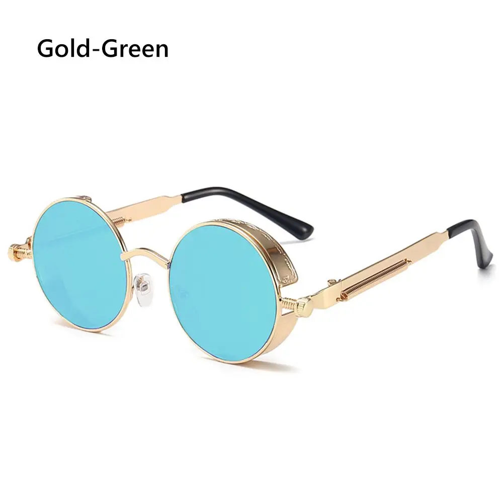 Luxuary Rivet Goggles Men Women Steampunk Vintage Round Sun Glasses Gothic NEW 
